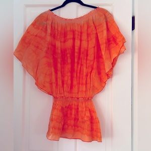 Debbie Katz South Beach orange top size small beachwear coverup